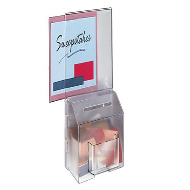 8.5" x 11" Molded Ballot Box, Frosted with Large Header - Braeside Displays